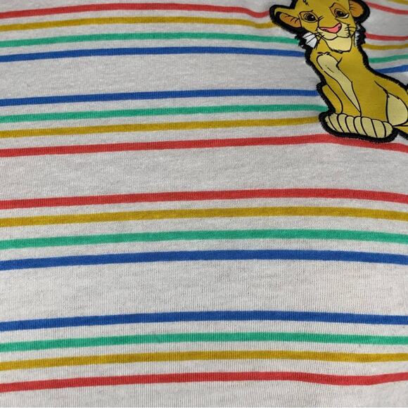 Disney The Lion King Simba Top Short Sleeve Striped Crewneck Front Tie Size 3XL - Picture 8 of 9